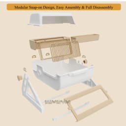 Semi‑Automatic Tilt Sifting Cat Litter Box No Scoop Needed Open‑Top Cat Toilet with Waste Drawer PP Resin for Cats up to 16.5lbs