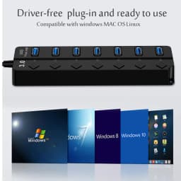 USB HUB 3.0 USB 2.0 Hub Multi USB Splitter Hub Use Power Adapter 4/7 Port Multiple Expander USB 3.0 Hub with Switch 30CM Cable