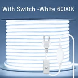 220V COB LED Lamp Strip 1-30M Switch/Dimmable Power EU Plug RA90 Outdoor Garden 288LEDs/m FOB LED Tape Bedroom Kitchen Lighting
