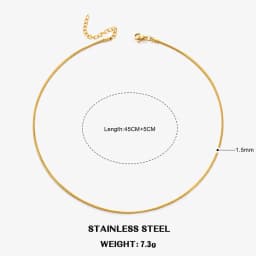 Hot Classic Unisex Flat Snake Chain Choker Necklace For Women Stainless Steel Herringbone Gold Silver Color Fashion Jewelry Gift
