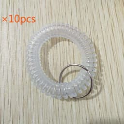 10pcs Lucky Line 2” Spiral Wrist Coil with Steel Key Ring, Multi-Color Flexible Wrist Band Key Chain Bracelet, Stretches to 12”,