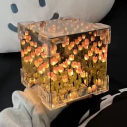 Handmade DIY Tulip Flower Cube Night Light GT Full Set of Material Package Room Decoration Couple Birthday Gift Night Light