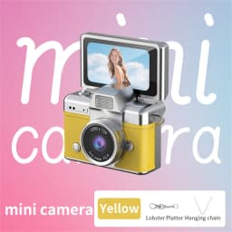 Palm-Sized Mini Digital Camera 180° Flip Selfie Screen with Flashlight Multiple Filters Keychain Portable Digital Camera LK027