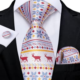 Blue Green Christmas Men tie Set with Handkerchief Cufflinks Wedding Prom Groom Accessories Perfect Gift for Men