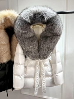 Lagabogy 2025 Top Quality Winter White Goose Down Jacket Women Coat Natural Silver Fox Fur Hooded Thick Female Waterproof Parkas
