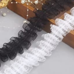 1 Yard Double Layer Lace 4cm Wide, DIY Mesh Garment Skirt Fabric Material