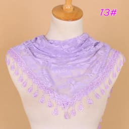 Fashion Solid Triangle Veil Scarf Women Polyester Jacquard Rose Shawl Wedding Turban