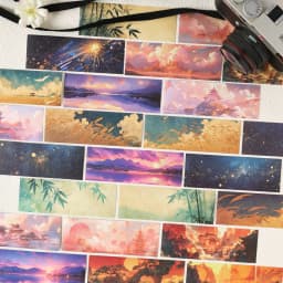 30sheets Retro Ins Natural Astronomy Washi Stickers Book Creative Planner Handbook Decoration DIY Scrapbook Aesthetic Supplies