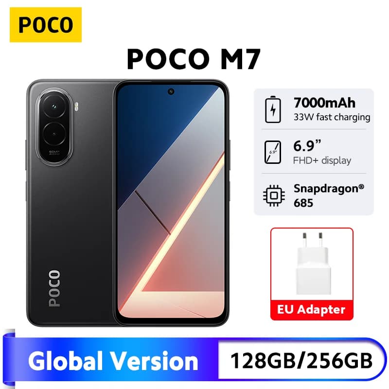 POCO M7 Global Version Smartphone Snapdragon 685 7000mAh battery Immersive 6.9" 144Hz FHD+ Display 33W Charging 50MP Camera NFC