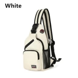 KISMIS Messenger Shoulder Multi-functional Men's and Women's Backpack Chest Bag Travel Backpack with Headphone Hole