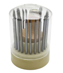 23pcs Bead Grain Tool Set Graver Beader with Graver Wood Handle for Goldsmith Diamond Stone Setting Graver Jeweler Jewelry Tools