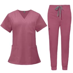 Short Sleeve V-neck Tops+jogger Pants Set Scrubs Uniform Suit Nursing Uniform Women Multicolor Pet Doctor Scrub Medical Workwear