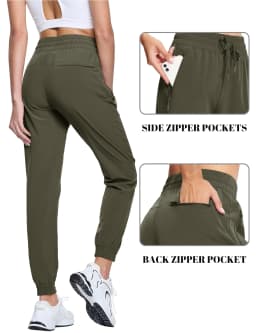 TACVASEN Women's Waterproof Quick Dry Hiking Pants Lightweight Stretch Joggers With Pockets Outdoor Travel Summer Athletic Pant