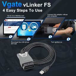 Vgate ELM327 vLinker FS USB OBD2 Scanner Car Auto For Ford Mazda OBDII Scan MS CAN HS CAN Diagnostic Tools Automotive Scanner