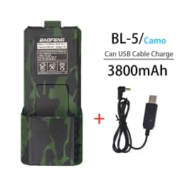 Baofeng UV 5R Battery Compactible Long Battery USB Baofeng UV5RA UV5RE UV5RT Walkie Talkie Optional Charger Two Way Radio Parts