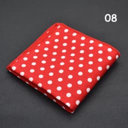 Men's Polka Dot Pocket Square Cotton White Navy Handkerchief Formal Dress Wedding Party Suit Scarf Bridegroom Chest Towel Hanky