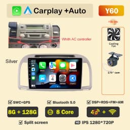 Car Radio Android Auto Player for Nissan March Micra K12 2002- 2010 Wireless CarPlay Intelligent Screen Player GPS Navigation 5G
