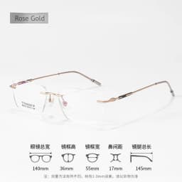 F·DRACON Pure Ttanium Frameless Glasses Simple And Retro Square Men's Glasses Frame Optical Prescription Glasses Men's 6003