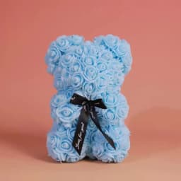 25cm Artificial Rose Teddy Bear with Gift Box, Romantic Valentine's Day Gift for Women, Ideal for Anniversary & Wedding