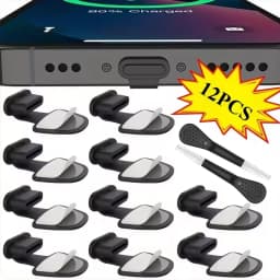 1 Set Flexible Port Stopper Kit, Anti-dust Silicone Caps Plus Cleaning Tool, Daily Protection for Type C Interface Cellphones