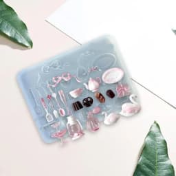 Silicone Nails Art Molds Nails Art Template Moulds Dessert Theme Silicone Texture for Beauticians and Nails Art Learners