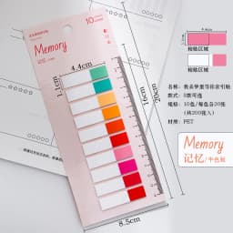 10*20PCS Transparent Index Notes Paper Office School Supplies Stationery Small Rectangu Fluorescent Sticker Strip Sticky