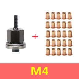 Manual Rivet Nut Tool with 50Pcs Rivnuts, M3 M4 M5 M6 M8 M10 Hand Threaded Insert Gun Kit for Aluminum Steel Metal Repair