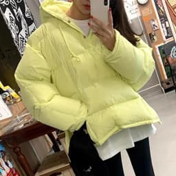 Korean Side Split 2026 Woman Outerwears Hooded Long Sleeve Parkas Winter Jacket Moda Chic Coats Loose Casual Clothes Women