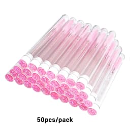 10/50pcs Reusable Eyelash Brush Tubes Eyebrow Brush Eyelash Wands Replaceable Dust-proof Drill Rose Bottom