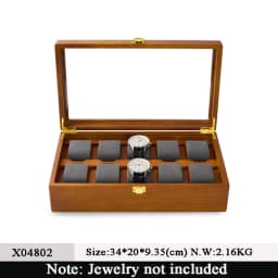 Oirlv 10 Grids Solid Wood Jewelry Organizer Box Watch Holder Storage Case Watch Display Box For Man Women regalos para hombre