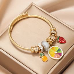 Fashion Multi Element Stainless Steel Circle Panjiadora Beaded Love Bracelet Suitable for Women's Dating, Daily Holiday Gifts