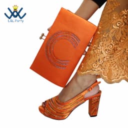 2023 Classics Peep Toe Lemon Green Color Hot Sale Sandals High Quality Women Shoes and Bag Set with Platform for Brithday Party