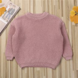 1-5years Kids Fall Winter Sweaters Tops Long Sleeve Knitted Solid Color Thick Pullover jumper For Girls And Boys Warm