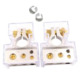 2Pcs 0/2/4/8/10 Gauge Positive Negative Car Battery Terminal Connectors Auto Car Marine Battery Terminal Connectors Shims