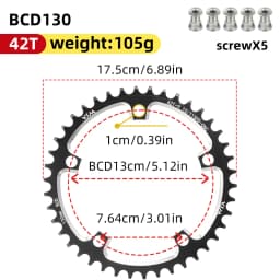 VXM Road Bicycle Folding Bike 130BCD Crank Aluminum Narrow Wide Chainring 38 42 48 52 60T Chainwheel Disc Sprocket Tooth Single