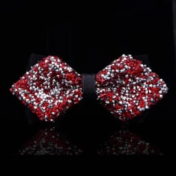 1 Piece Men's Glitter Rhinestone Bow Tie Shiny Full Rhinestone Bow Banquet Party Wedding Stage Event Gold Silver