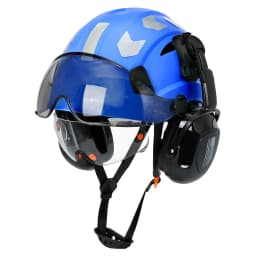 Safety Helmet With Visors Built In Goggles Earmuff Noise Reduction Stickers For Engineer ABS Hard Hat ANSI Industrial Work Cap