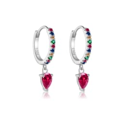 DPLAOPA 100% 925 Sterling Silver Water Drop Color Zircon Hoop Earrings 2024 Simple Advanced Fine Gift Jewelry For Women