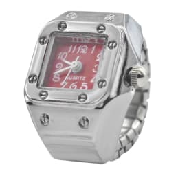 Creative Alloy Shell New Hot Selling Compact Finger Square Arabic Numeral Scale Dial Couple Men's And Women's Ring Watch