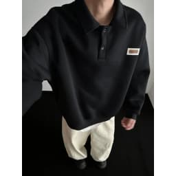 Autumn Men's Casual Solid Color Polo Neck Sweatshirt American Style Couple Loose Long Sleeve Turn down Collar Top Hoodies