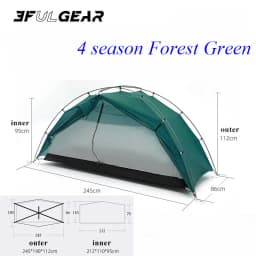 3F UL TAICHI 1 Person No-See-Um 3 Season/4 Season Camping 15D Silicon Coated Tent