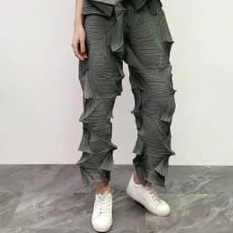 Miyake Fold 2025 Fall New Disorderly Pleated Pants Loose Mid-waist Diamond Pleated Straight Leg Casual Pants