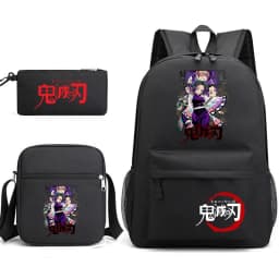 Demon Slayer Anime Print School Backpack Set 3Pcs with Shoulder Bag Pencil Case for Boys Girls
