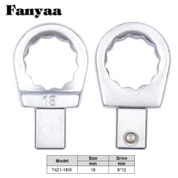 Fanyaa Bolt Nut Torque Spanner Plum Head 9*12mm Drive Square End Plum Ring Diameter 7-38mm Wrench Replacement Head Part