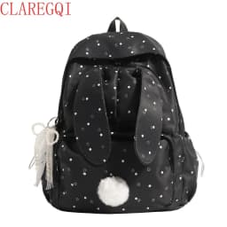 Large capacity school backpack for girls Cherry pink peach rabbitt wavepointcutebackpacksforteengirlsTravelandplaygirlsbackpack