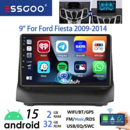 ESSGOO 9" Android 15 Car Stereo Radio For Ford Fiesta MK6 2008-13 Carplay Android Auto GPS Navi AI Voice ChatGPT BT FM RDS WIFI