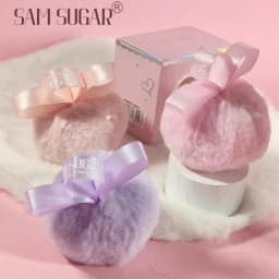 Pink Peach Shining Powder High Glitter Makeup For Face Body Collarbone Highlighting With Soft Puff Multi Use Cosmetic