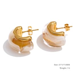 Yhpup New Arrivals Multi-Color Resin Round Square Geometric Earrings for Women Autumn Winter Style Daily Wear Fashion Jewelry