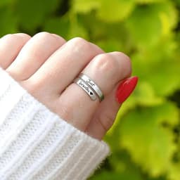 Just Breathe Ring for Women Adjustable Heart Ring Stainless Steel Spiral Wrap Healing Rings I F love you