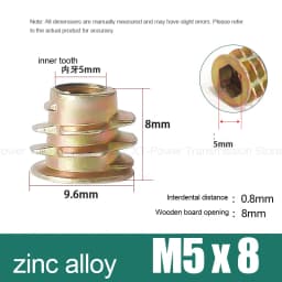 10-100Pcs M4 M5 M6 M8 M10 Zinc Alloy Thread for Wood Insert Nut Flanged Hex Drive Head Furniture Nuts Selection Length 6-30mm